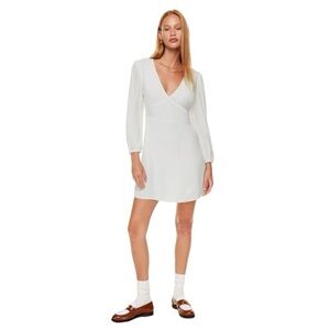 NWT Aritzia Sunday Best Sz S ‘Grayson Empire Waist Lined Dress In Light Birch
